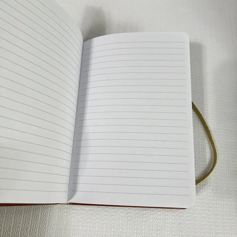 Eccolo TRAVEL Faux Leather Lined Hardcover Journal Notebook Brown Embossed